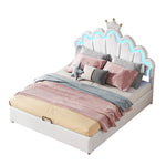 Princess Upholstered Bed 140x200cm with Ambient Light, White