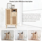 Sideboard, 2 rattan doors, 1 drawer, large storage, wood look