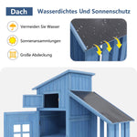 Garden Shed Tool Storage Cabinet 124x46x174 cm for Small Gardens Blue Wood