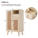 Sideboard, 2 rattan doors, 1 drawer, large storage, wood look