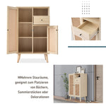 Sideboard, 2 rattan doors, 1 drawer, large storage, wood look