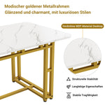 120x70cm Dining Table Set 4 Chairs Modern Kitchen Dark Grey Linen Golden Iron