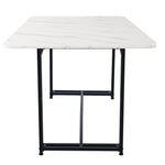 Lightweight Luxury Dining Table, 140x80cm Rectangular Metal Frame, Black