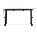 Dining Table 120x70cm Lightweight Luxury Rectangular Metal Frame Black