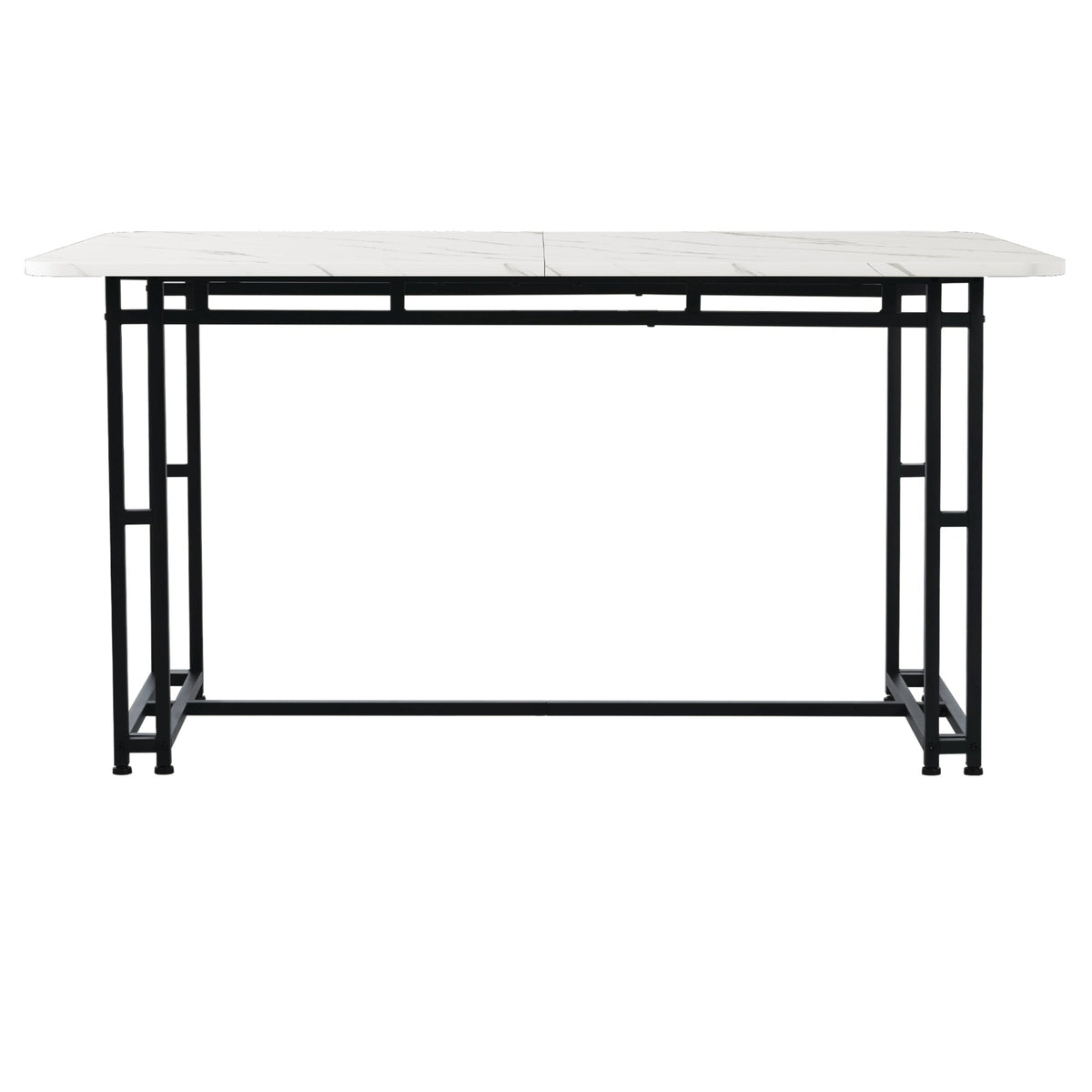 Dining Table 120x70cm Lightweight Luxury Rectangular Metal Frame Black