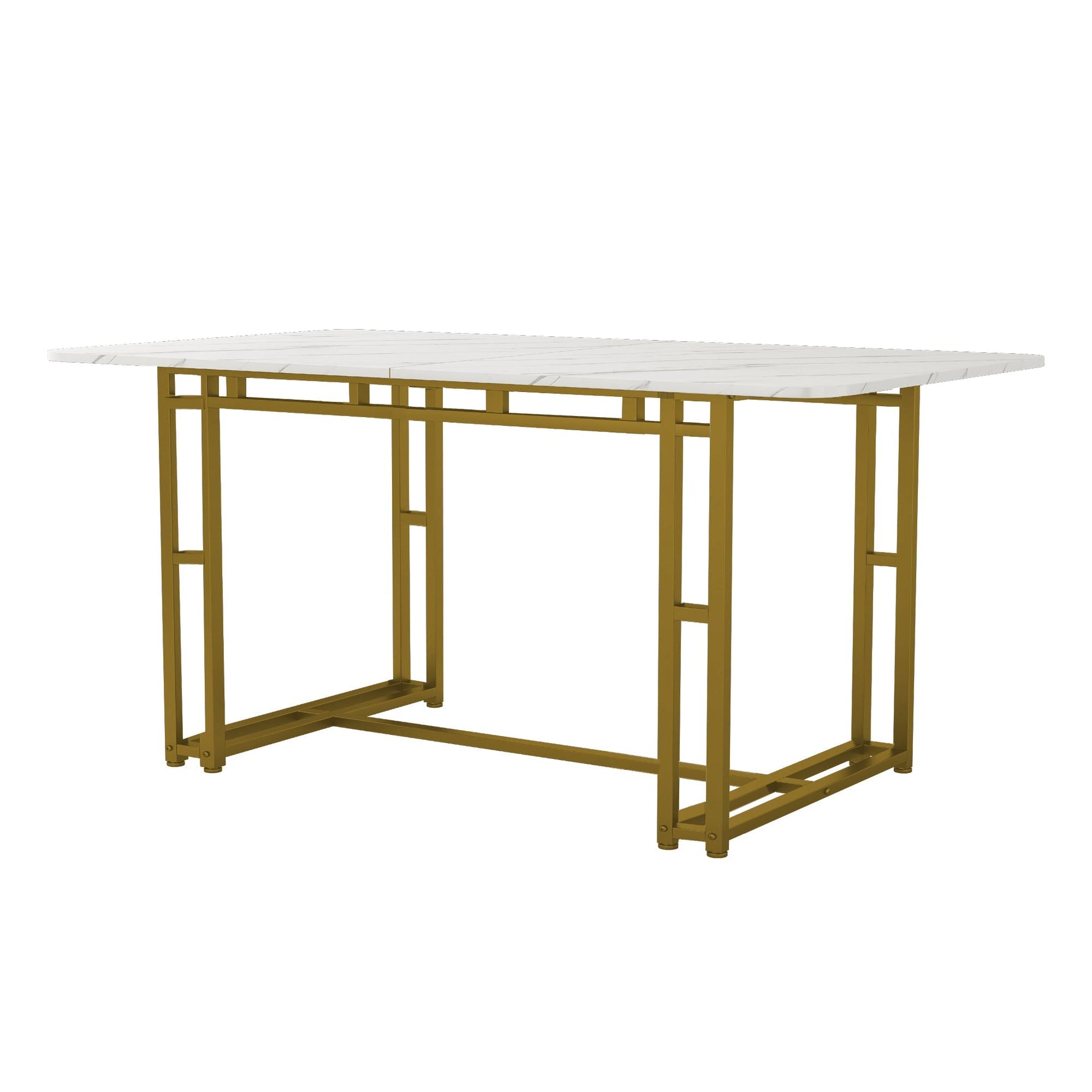 Dining Set 120x70cm with 4 Chairs Modern Gold Iron Leg Dark Green Velvet
