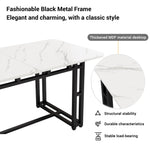 Dining Table 120x70cm Lightweight Luxury Rectangular Metal Frame Black