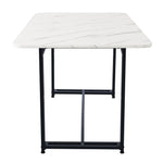 Dining Table 120x70cm Lightweight Luxury Rectangular Metal Frame Black