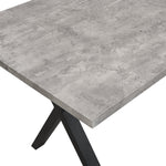 Dining Table Rectangular 140x80cm Crossed Legs Wrought Iron - Concrete Look/Black