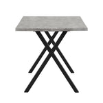 Dining Table Rectangular 140x80cm Crossed Legs Wrought Iron - Concrete Look/Black