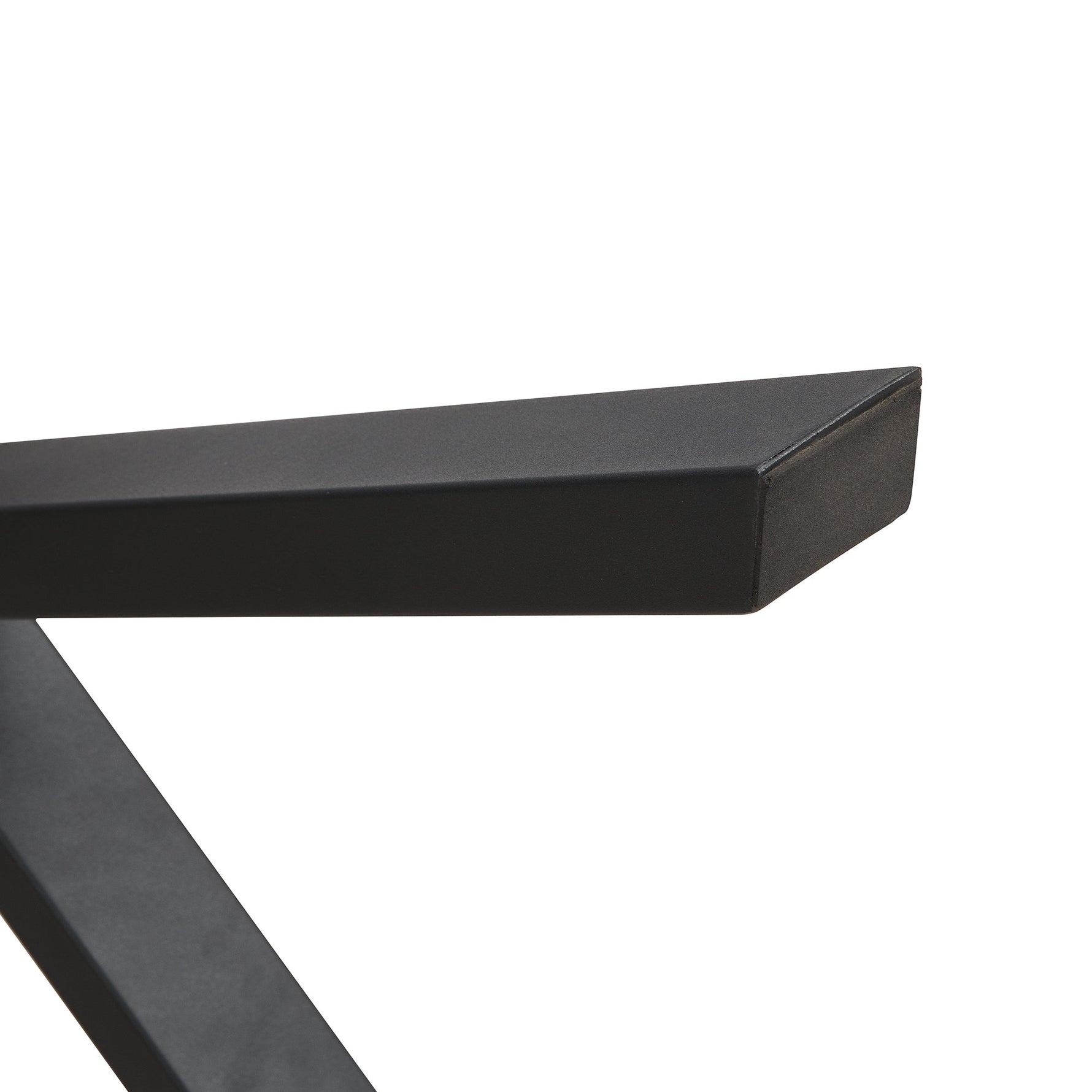 Dining Table Rectangular 140x80cm Crossed Legs Wrought Iron - Concrete Look/Black