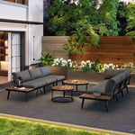 Garden Lounge Set 6-Piece Dining Set for 5-6 People Indoor/Outdoor Galvanized Iron Frame