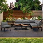 Garden Lounge Set 6-Piece Dining Set for 5-6 People Indoor/Outdoor Galvanized Iron Frame