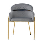 Dining Chair Light Luxury Leisure Metal Legs Velvet Grey