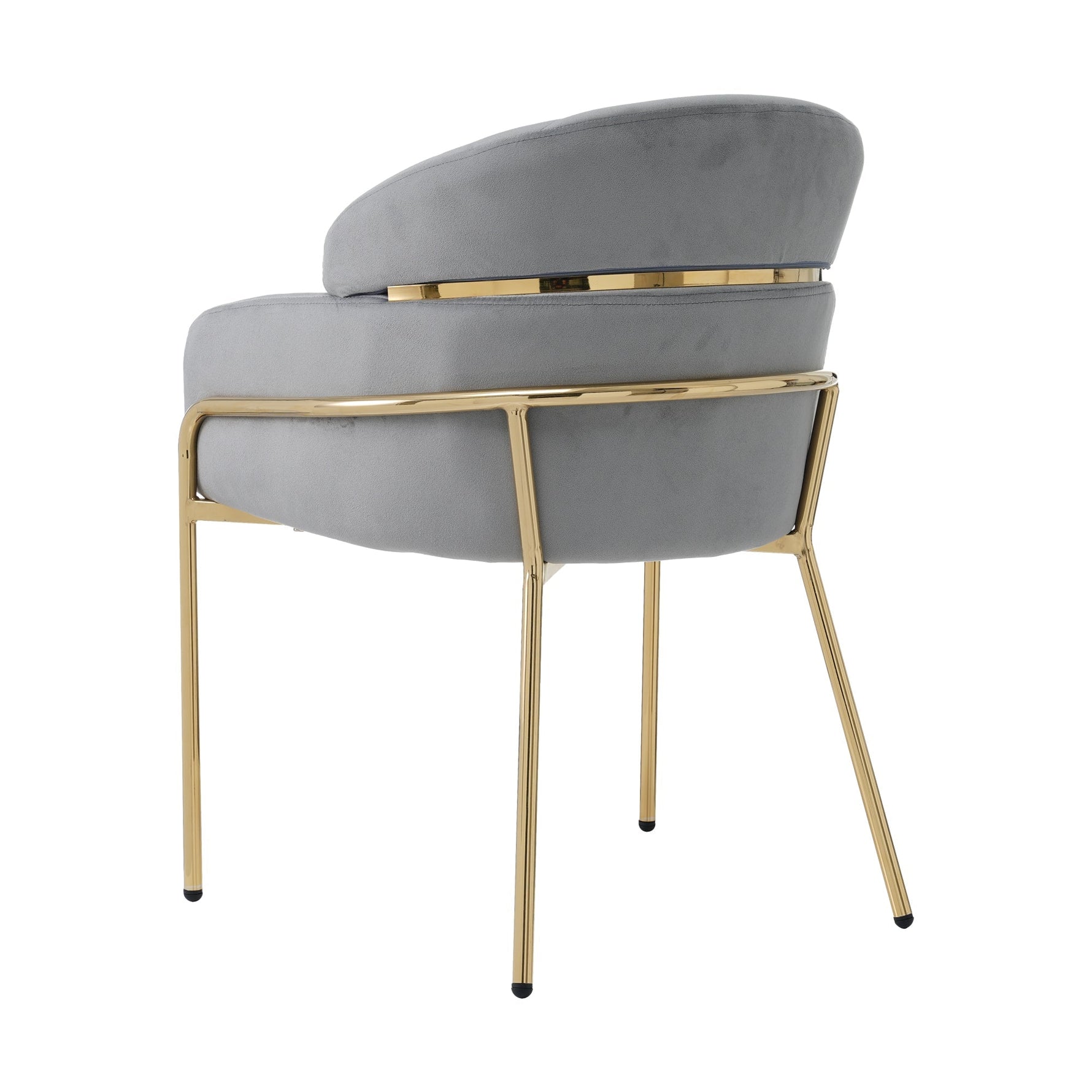 Dining Chair Light Luxury Leisure Metal Legs Velvet Grey