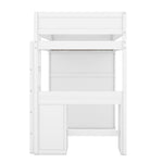 Loft Bed 90x200cm with Desk Wardrobe Drawers - White