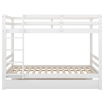 Bunk Bed 140x200cm Pull-Out Bed Sturdy Stairs - White