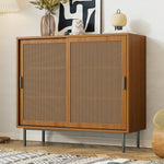 Sideboard kitchen cabinet, chest of drawers with 2 sliding doors and adjustable shelf