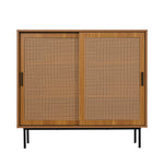 Sideboard kitchen cabinet, chest of drawers with 2 sliding doors and adjustable shelf