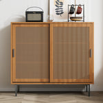 Sideboard kitchen cabinet, chest of drawers with 2 sliding doors and adjustable shelf