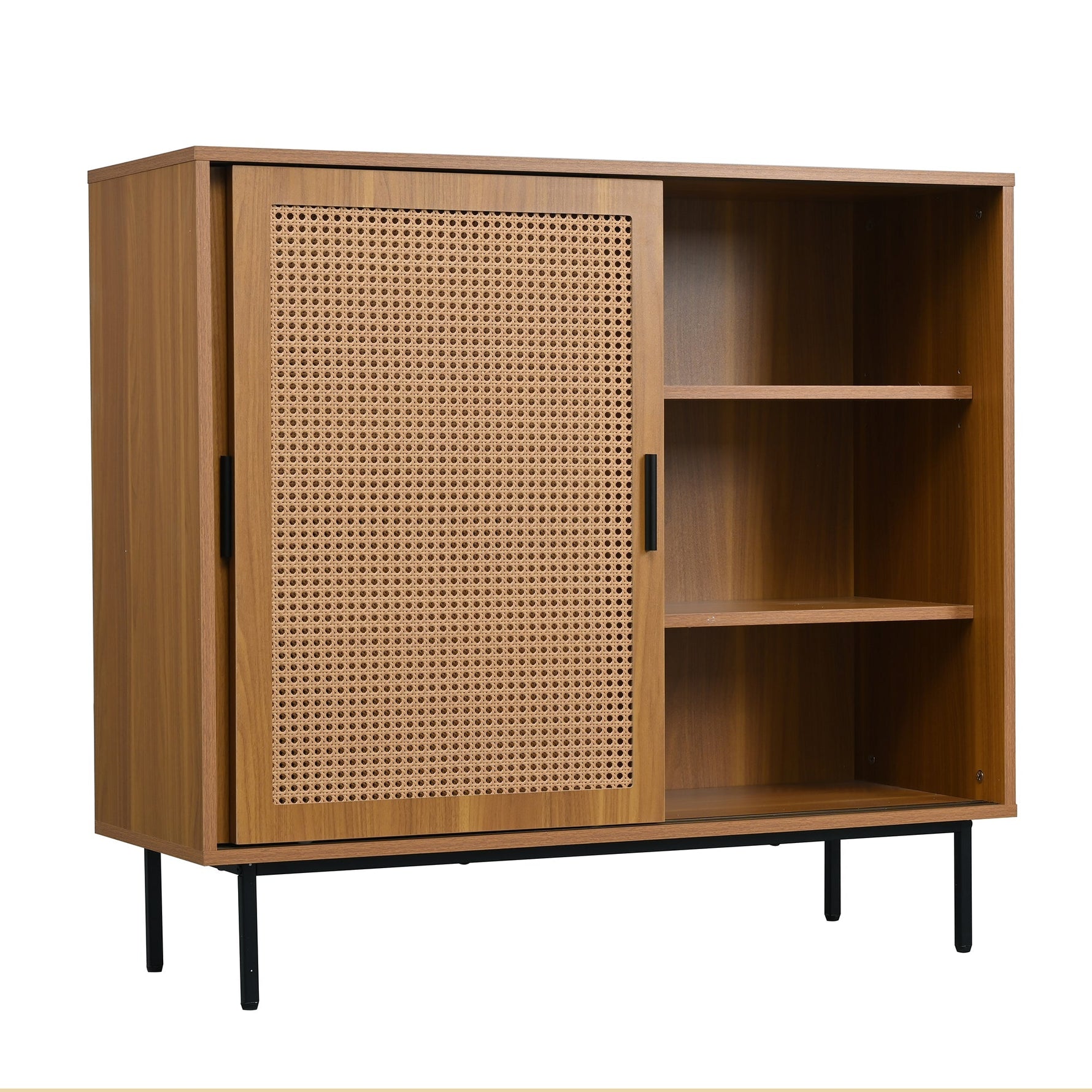 Sideboard kitchen cabinet, chest of drawers with 2 sliding doors and adjustable shelf