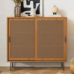 Sideboard kitchen cabinet, chest of drawers with 2 sliding doors and adjustable shelf