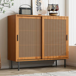 Sideboard kitchen cabinet, chest of drawers with 2 sliding doors and adjustable shelf