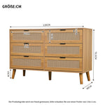Chest of drawers 6 drawers with metal handles made of wood
