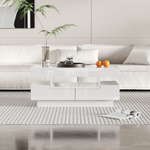 Coffee table high-gloss surface, LED light, four drawers, large storage space