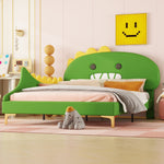 Children's Bed 140x200cm Dinosaur Shape PU - Green