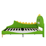 Children's Bed 140x200cm Dinosaur Shape PU - Green