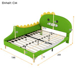 Children's Bed 140x200cm Dinosaur Shape PU - Green