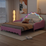 Sofa Bed 140x200cm Convertible Chasing Light Headboard - Pink