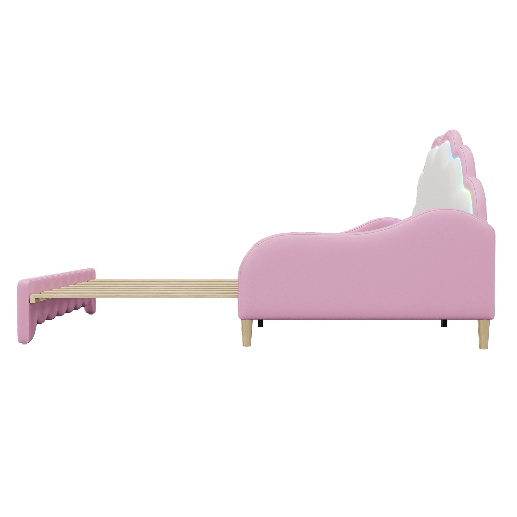 Sofa Bed 140x200cm Convertible Chasing Light Headboard - Pink