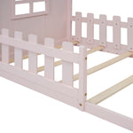 Children's Bed 90x200cm Flat Bed House Rail - Pink