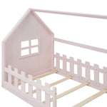 Children's Bed 90x200cm Flat Bed House Rail - Pink