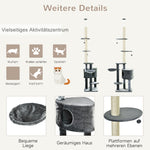 Cat Tree, Multi-Level with Play Balls, Hammock, Sisal Posts, Dark Grey