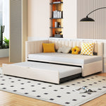 Sofa Bed, L-shaped Pull-out 90/180*200cm, Velvet Beige