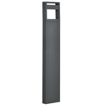 Garden Lamp, Warm White LED Bollard Path Light, IP65 Waterproof, Dark Gray Aluminum