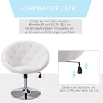 Work Stool Swivel Height-Adjustable Chrome-Plated Black/White PU Steel
