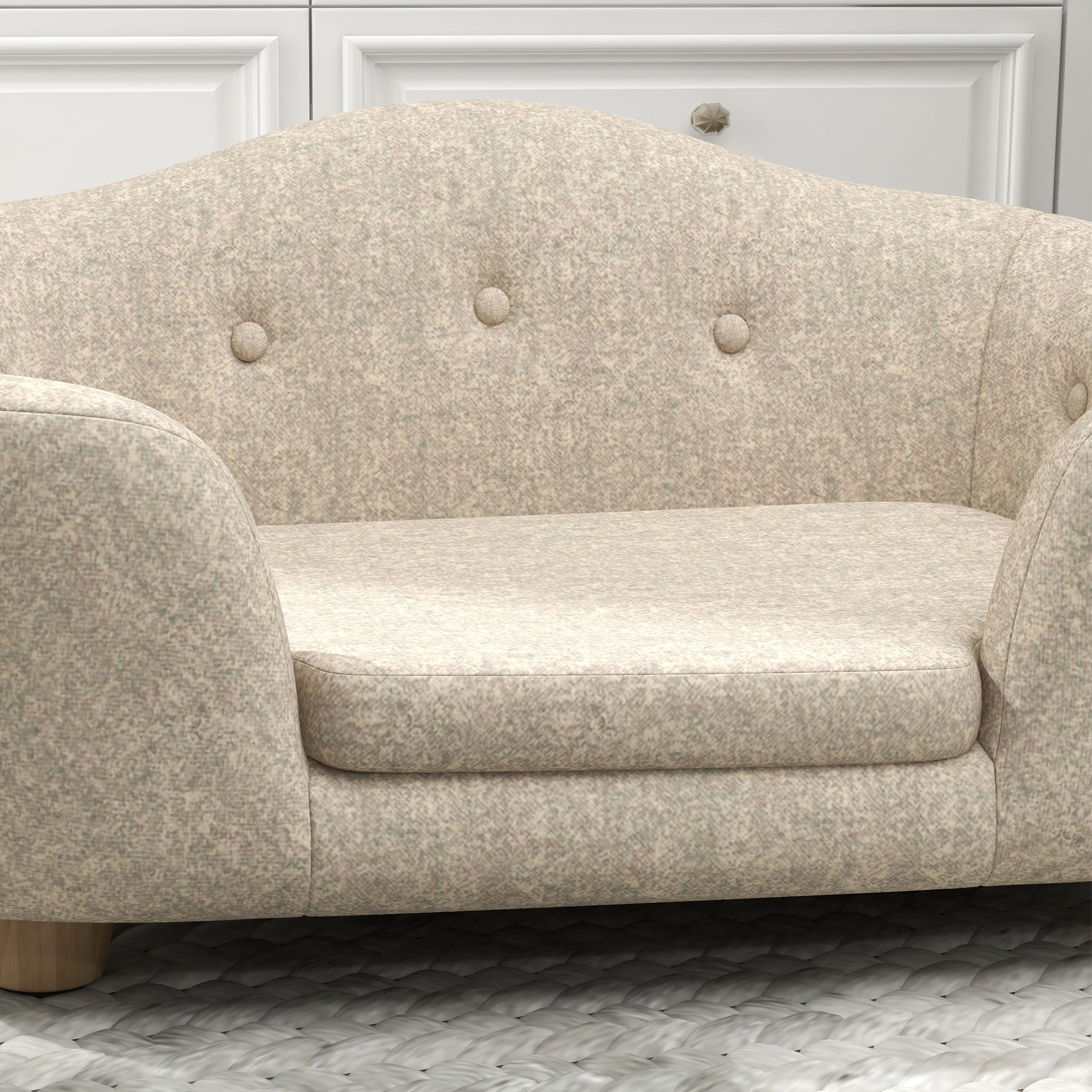 Dog Sofa Plush Cushion Small Pine Cream White