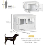 Dog Cage, Furniture with 3 Doors, 78 x 53 x 59.3 cm, White