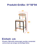 2-Pack Counter Height Bar Stools French Country Upholstered Curved Back - Black/Coffee Frame Cream Fabric