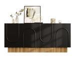 Modern Sideboard Cabinet with 4 Doors Ample Storage U-Shaped 160x75x38 cm