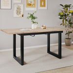 Extendable Dining Table 140/180cm Rectangular Industrial Foldable - Oak Look/Black