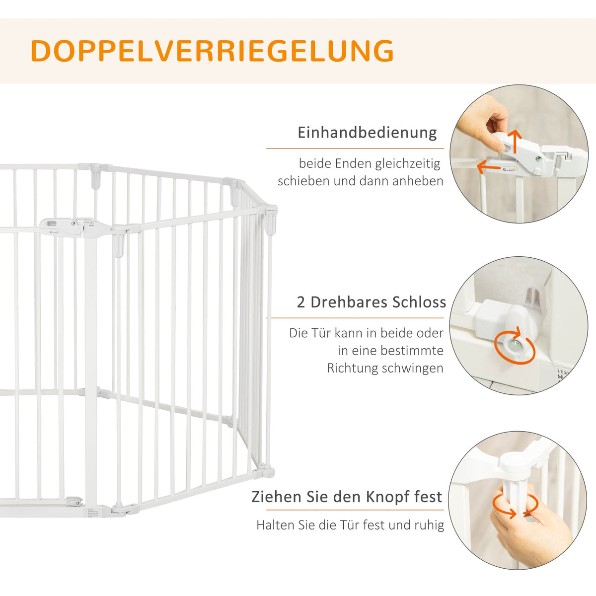 Puppy Playpen, Flexible Foldable 8 Panels, White
