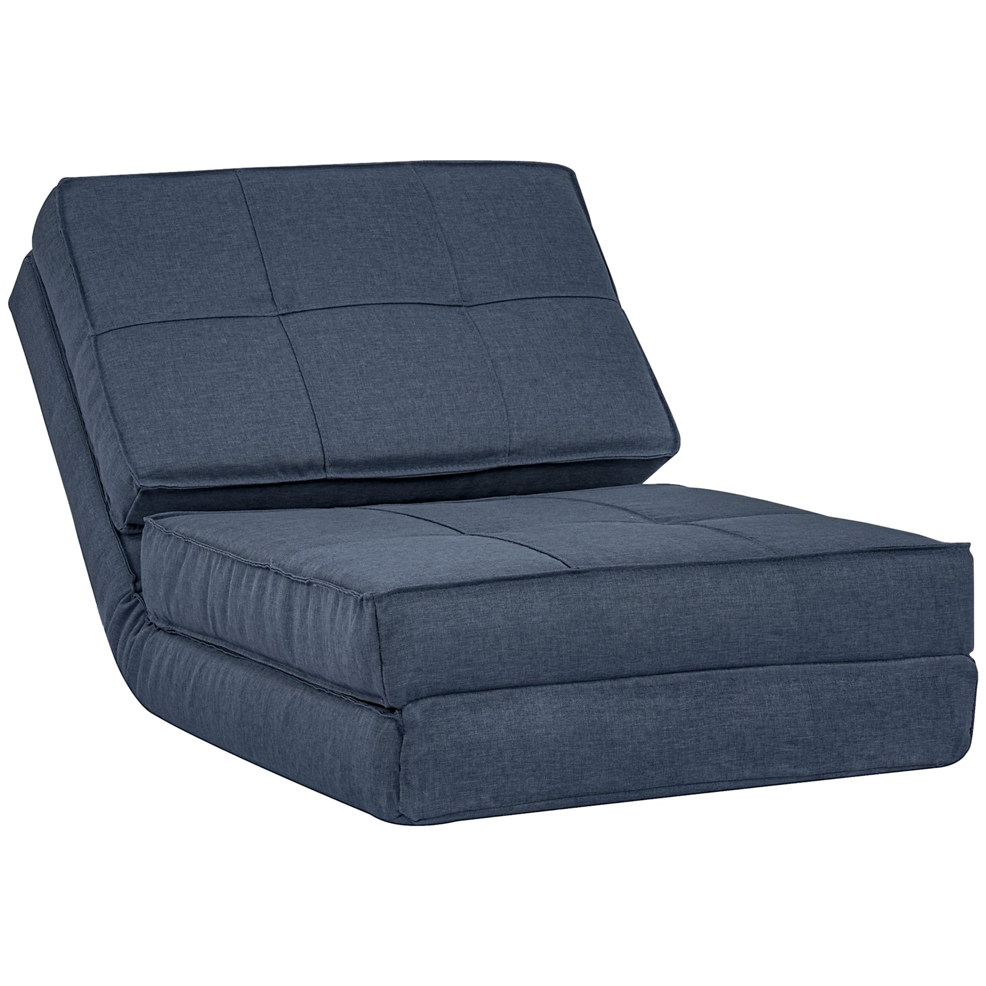 Floor Sofa, 5-Level Adjustable Folding Sleeping Chair, Dark Blue