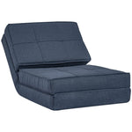 Floor Sofa, 5-Level Adjustable Folding Sleeping Chair, Dark Blue