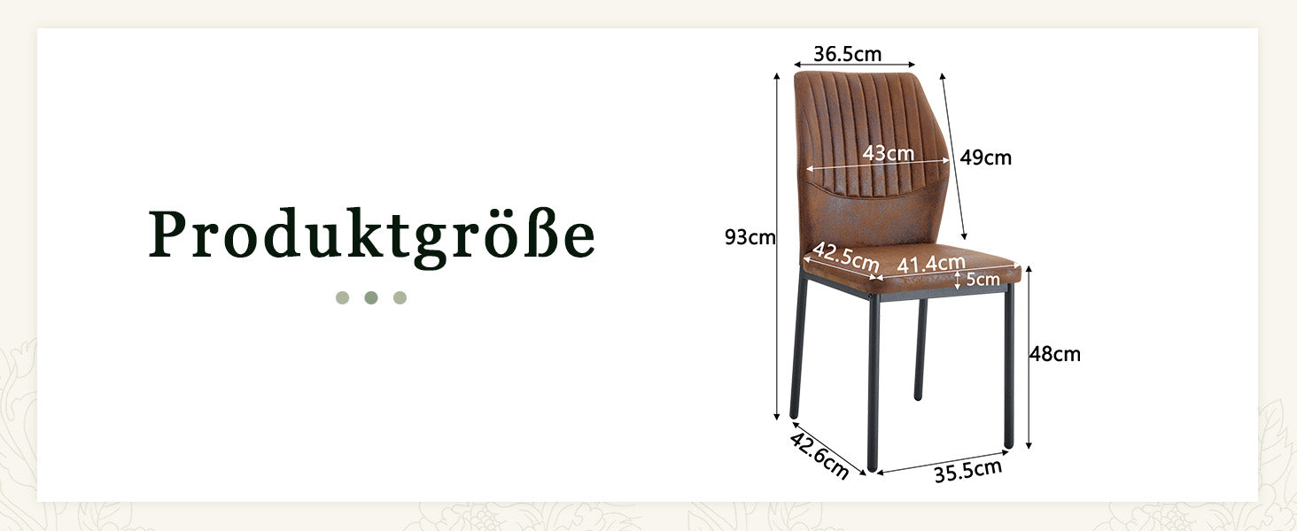 Dining Chairs Set of 4, Lightweight Luxury Style with Tech Fabric and Metal Legs, Brown and Black