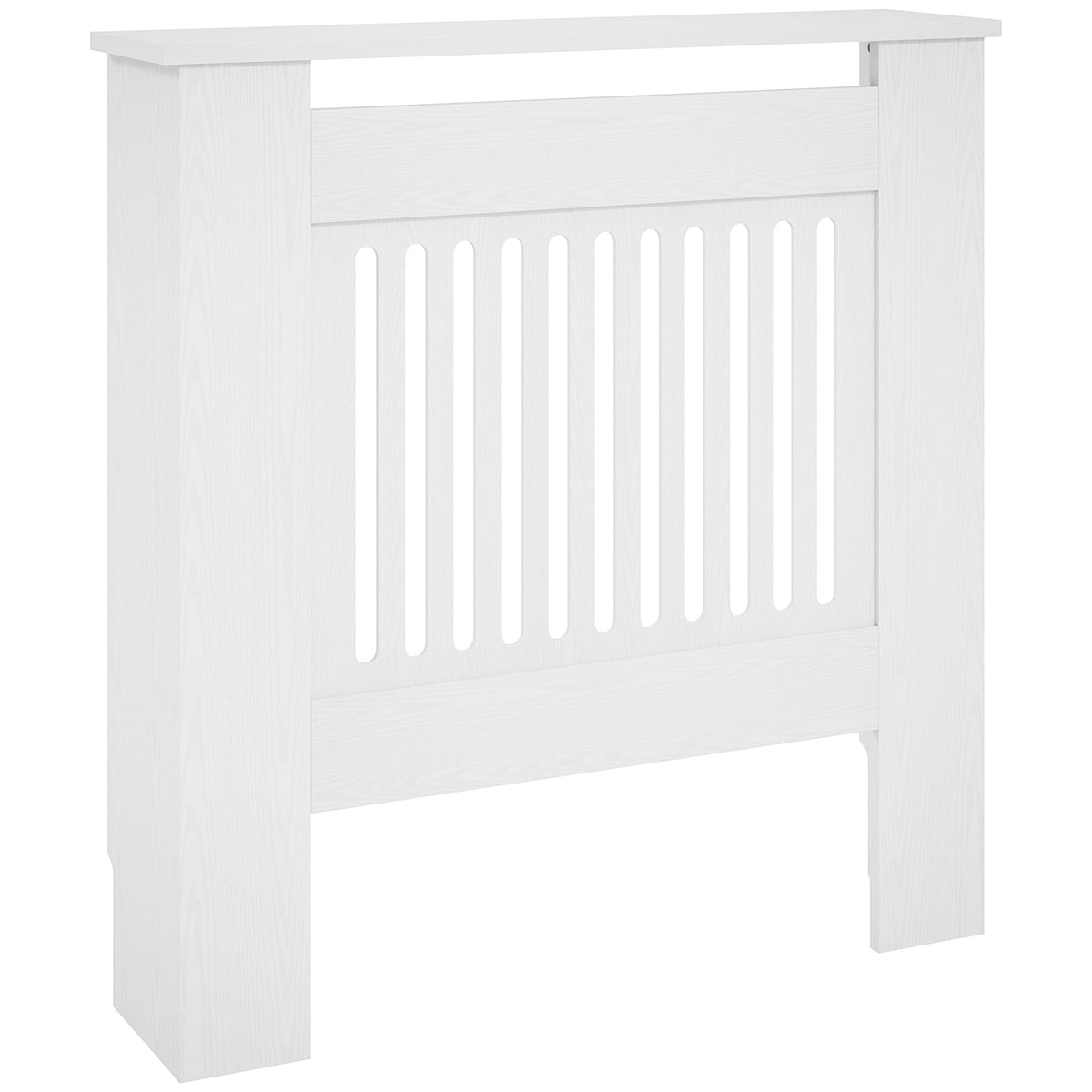 Radiator cover with horizontal slats for living room and bedroom, white